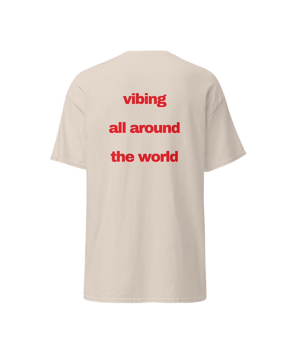 vibing all around the world tshirt