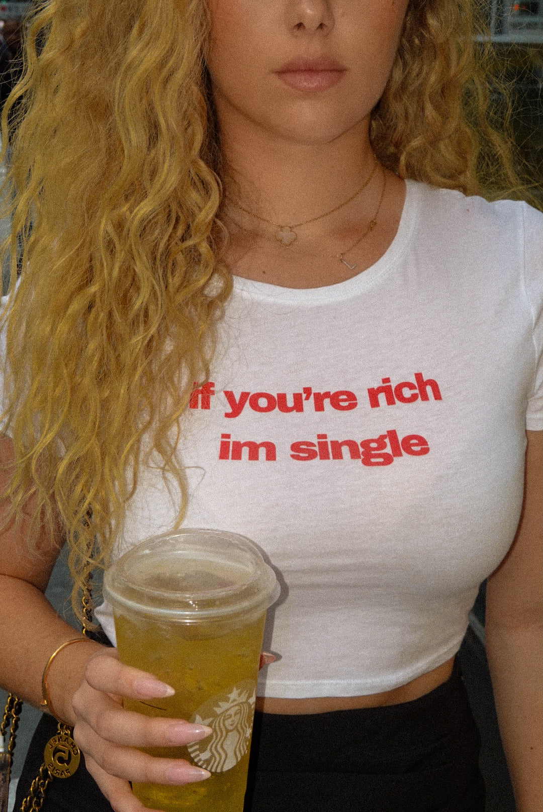 if you're rich im single crop top